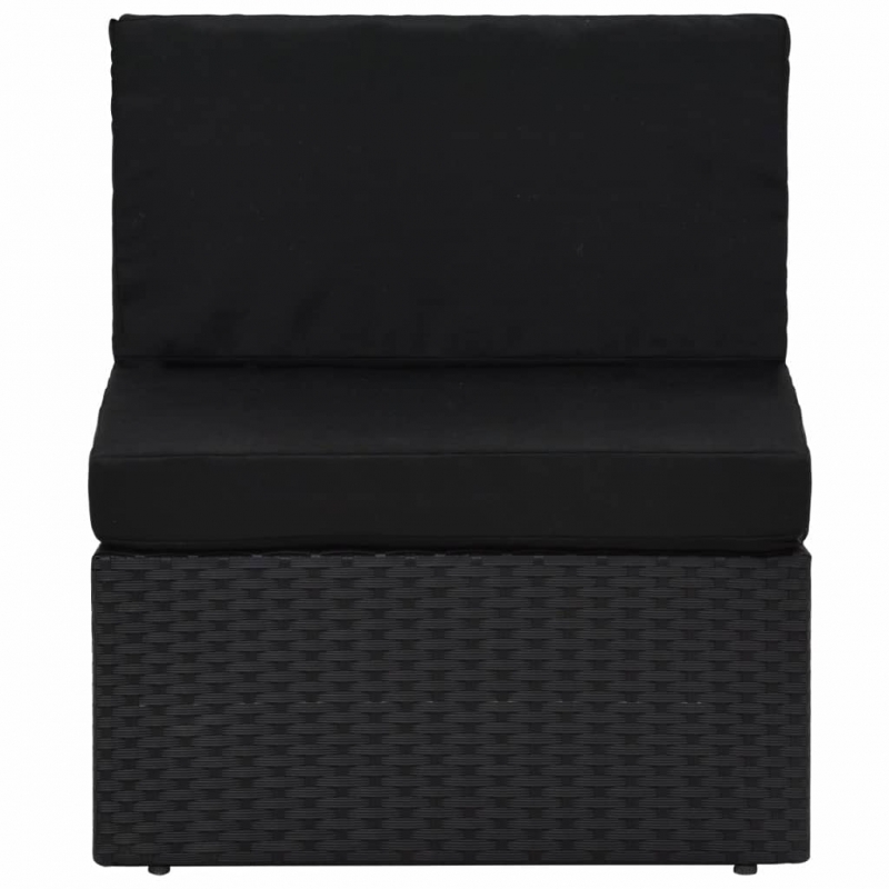 10-tlg. Garten-Lounge-Set Poly Rattan Schwarz