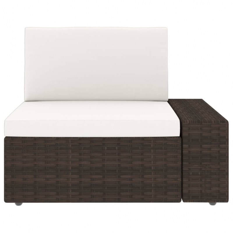 10-tlg. Garten-Lounge-Set Poly Rattan Braun