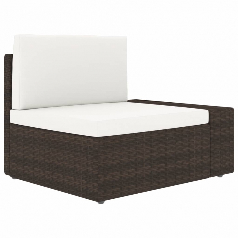 10-tlg. Garten-Lounge-Set Poly Rattan Braun