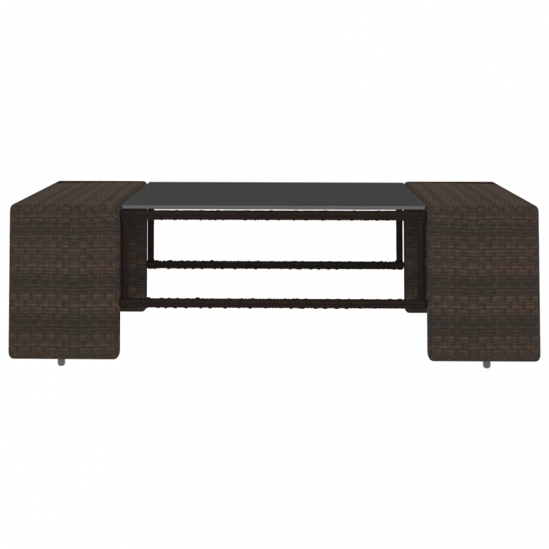 10-tlg. Garten-Lounge-Set Poly Rattan Braun