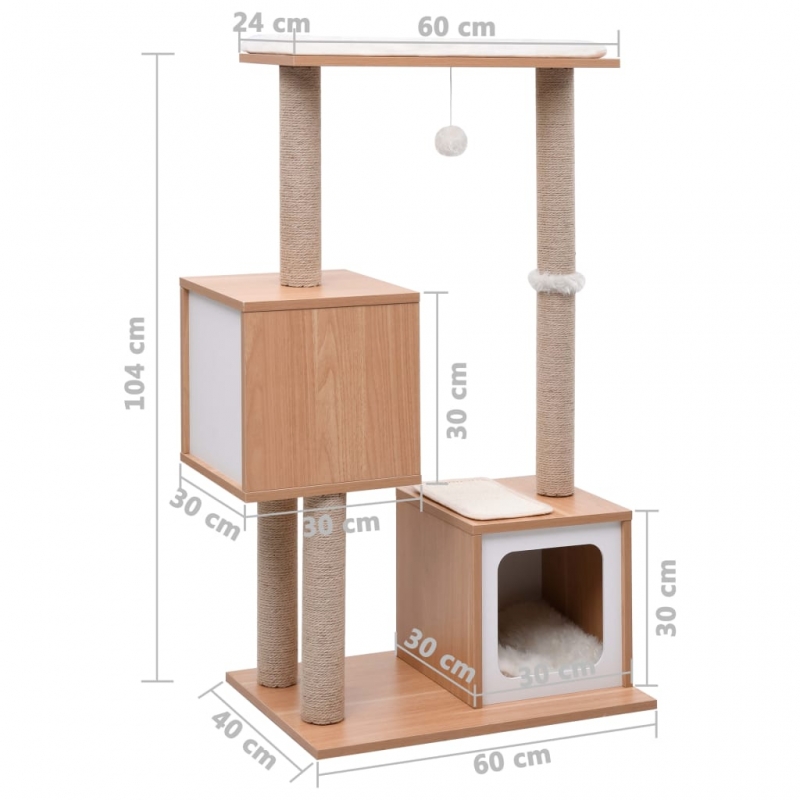 Katzen-Kratzbaum mit Sisal-Kratzmatte 104 cm