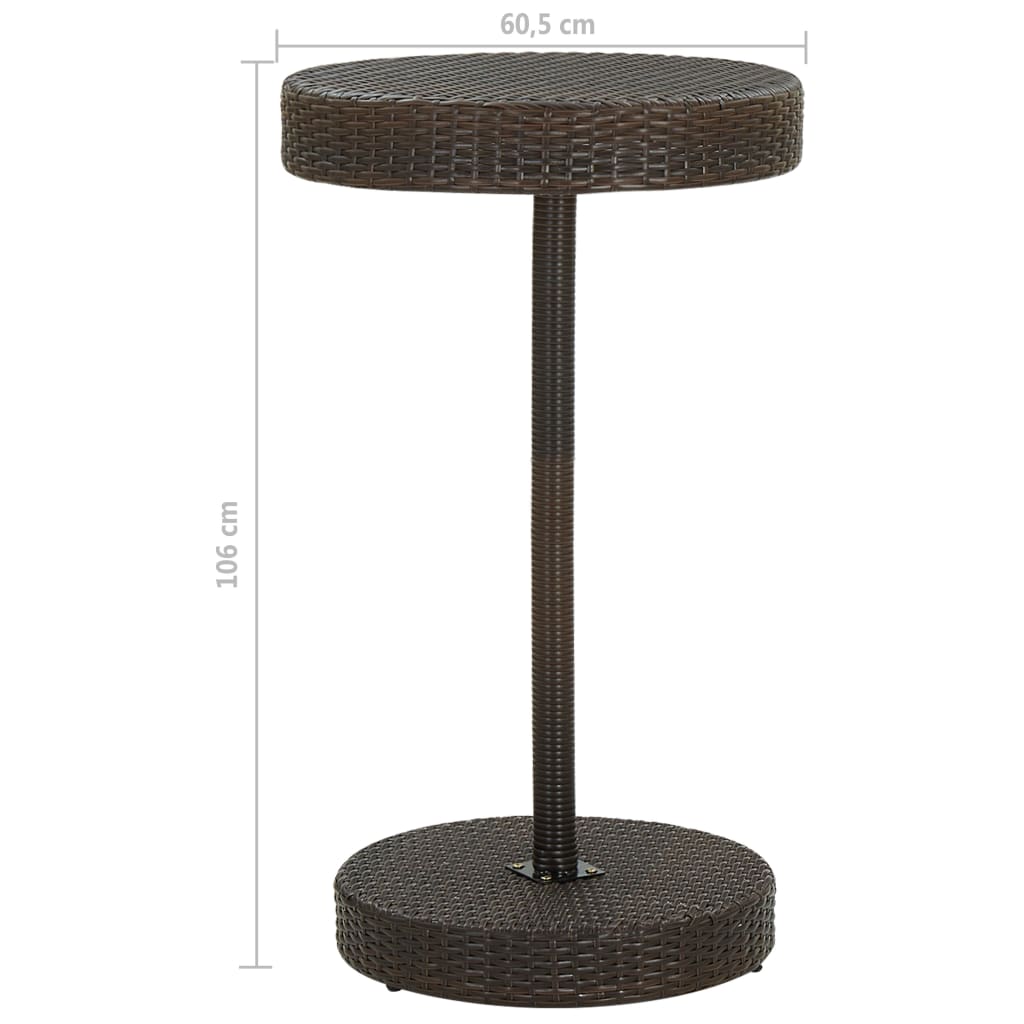 Gartentisch Braun 60,5x106 cm Poly Rattan