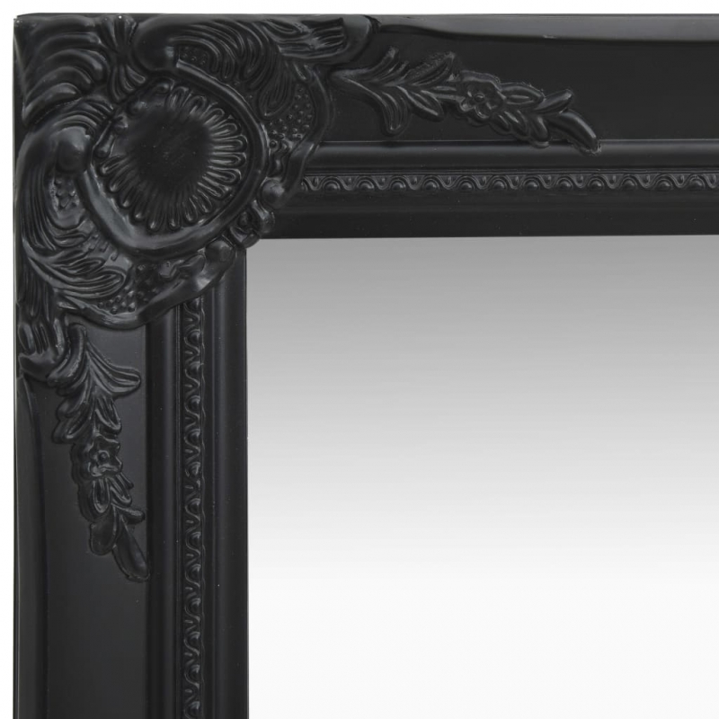 Wandspiegel im Barock-Stil 50x80 cm Schwarz