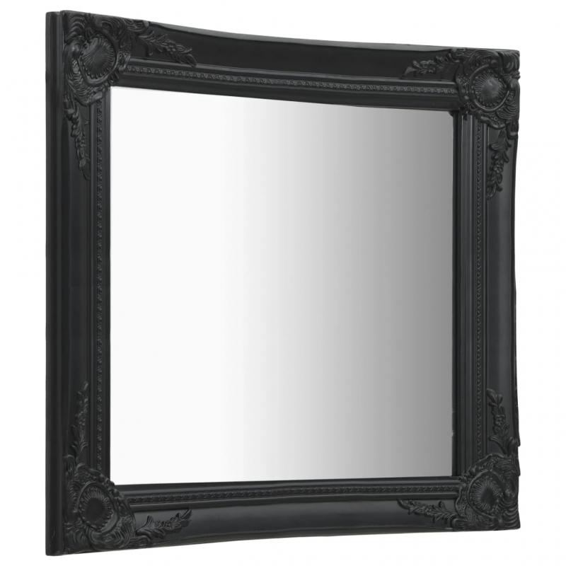 Wandspiegel im Barock-Stil 60x60 cm Schwarz