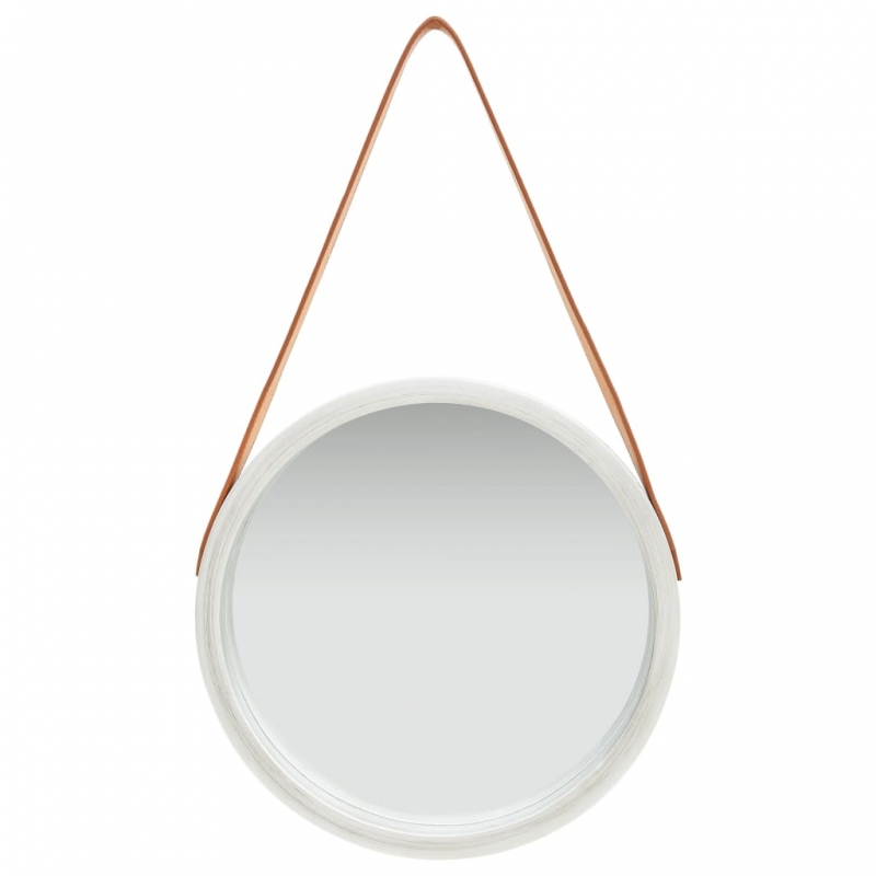 Wandspiegel mit Gürtel 40 cm Silbern