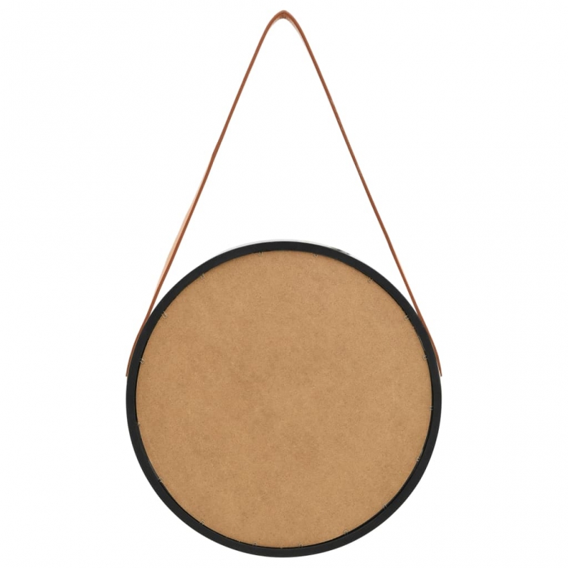 Wandspiegel mit Gürtel 40 cm Schwarz
