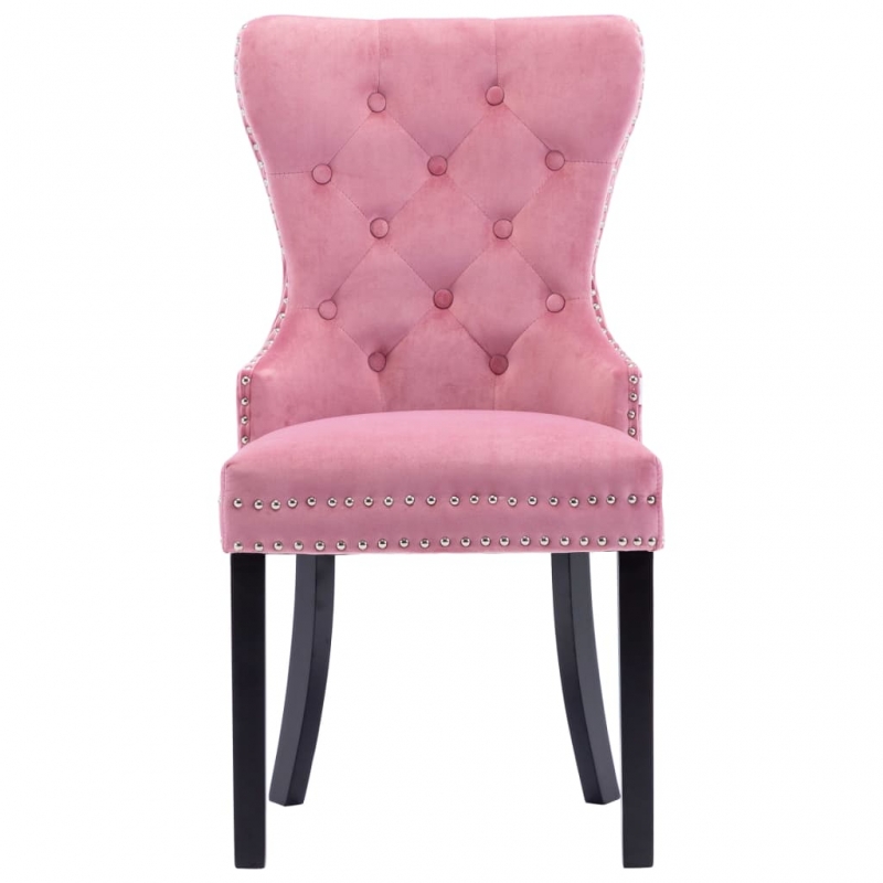 Esszimmerstühle 2 Stk. Rosa Samt