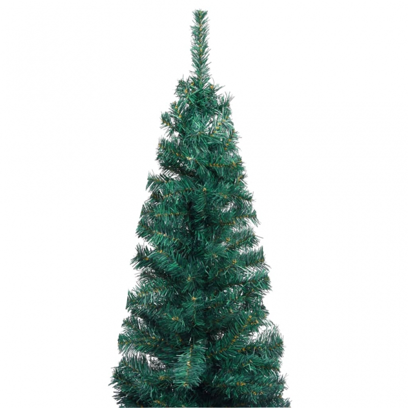 Künstlicher Weihnachtsbaum Schlank mit Ständer Grün 240 cm PVC