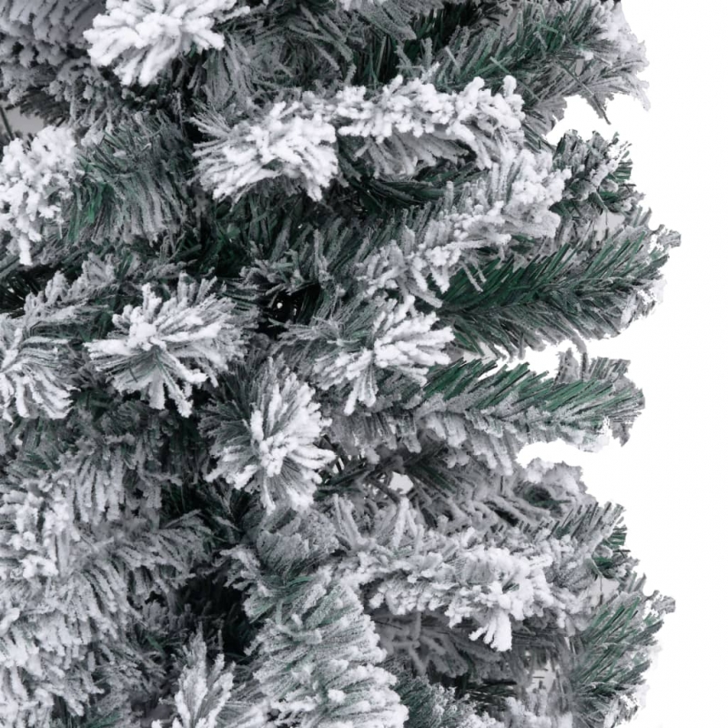 Künstlicher Weihnachtsbaum Schlank mit Schnee Grün 150 cm PVC