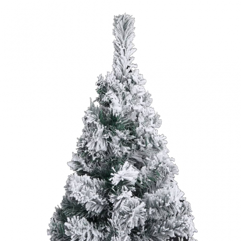 Künstlicher Weihnachtsbaum Schlank mit Schnee Grün 210 cm PVC