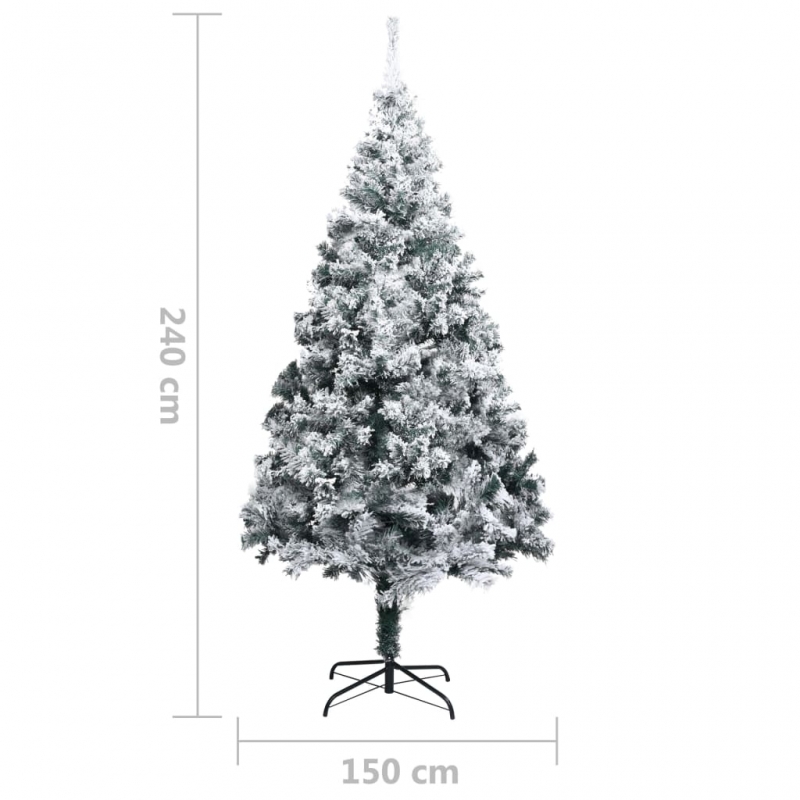 Künstlicher Weihnachtsbaum mit Schnee Grün 240 cm PVC