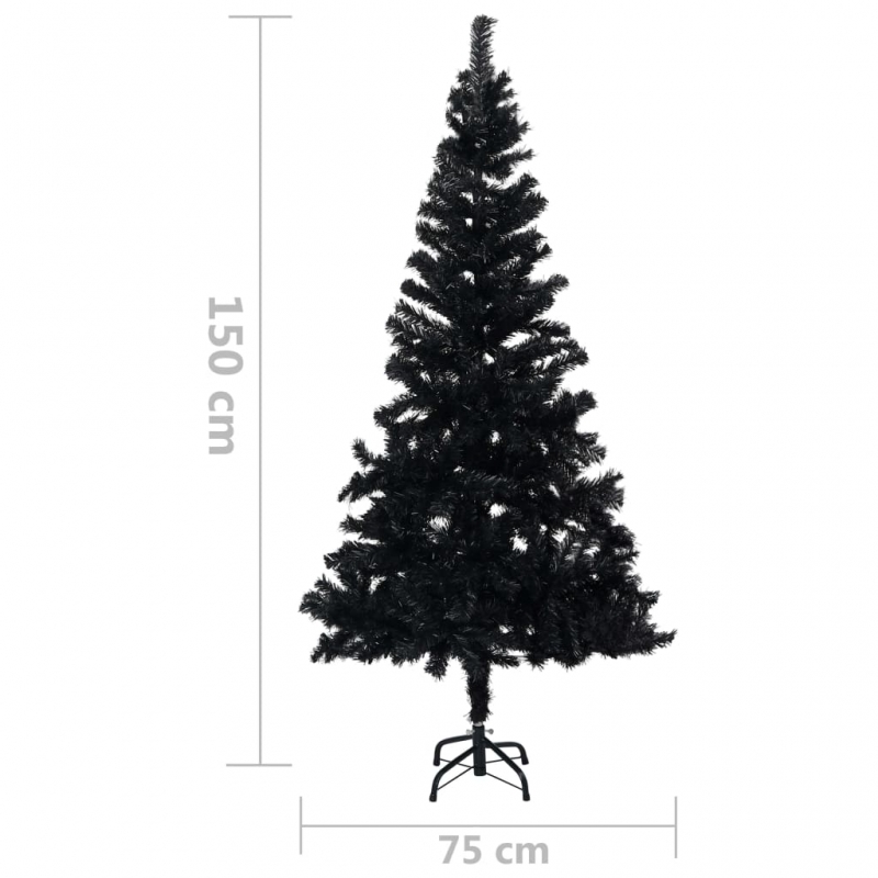 Künstlicher Weihnachtsbaum mit Ständer Schwarz 150 cm PVC