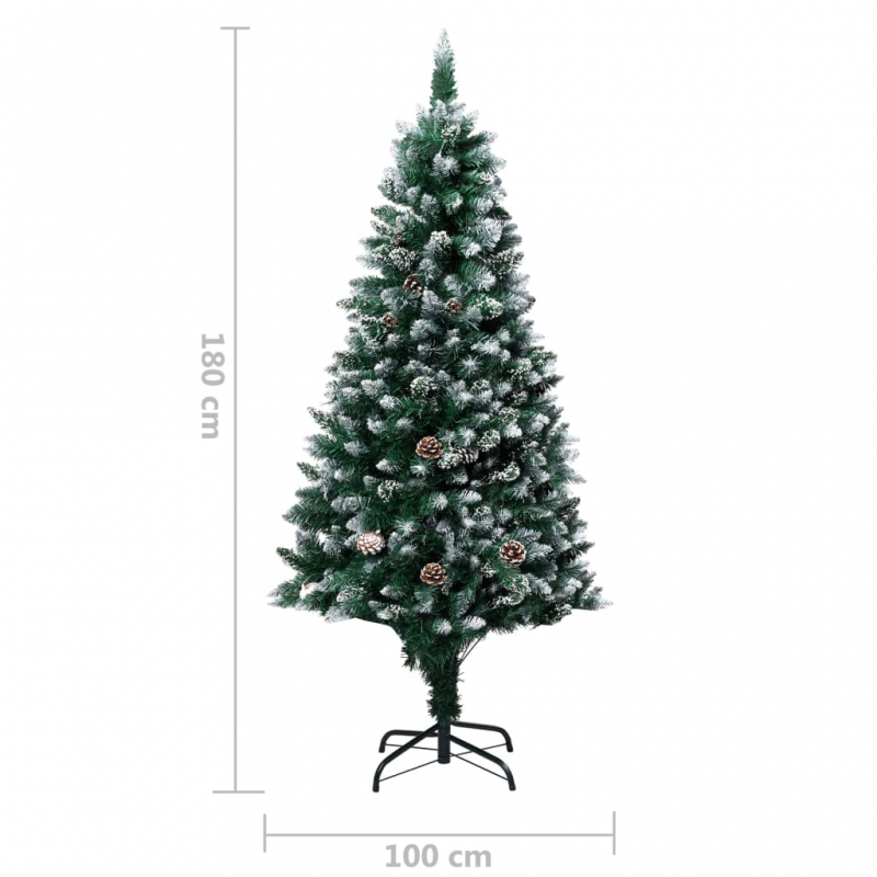 Künstlicher Weihnachtsbaum mit Zapfen und Schnee 180 cm