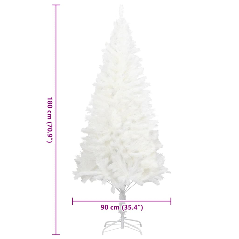 Künstlicher Weihnachtsbaum Naturgetreue Nadeln Weiß 180 cm