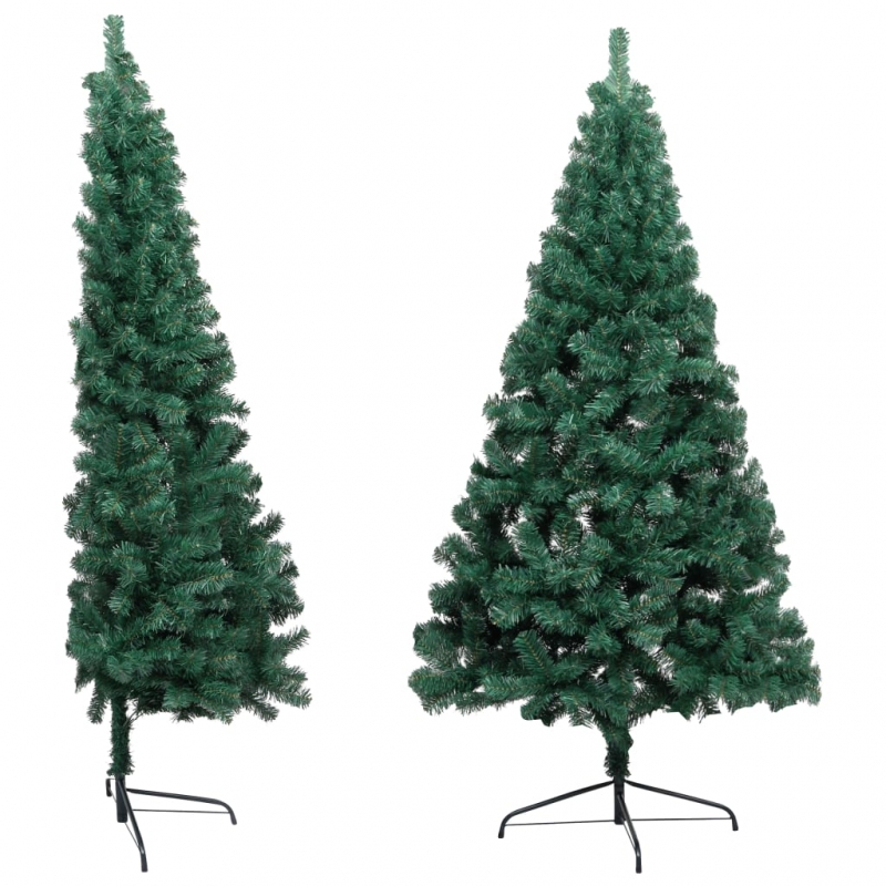 Künstlicher Halb-Weihnachtsbaum mit Ständer Grün 150 cm PVC