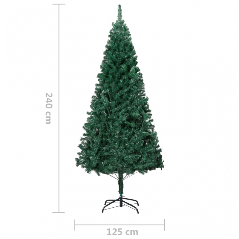 Künstlicher Weihnachtsbaum mit Dicken Zweigen Grün 240 cm PVC