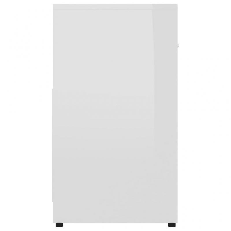 Badezimmerschrank Hochglanz-Weiß 60x33x61 cm Holzwerkstoff
