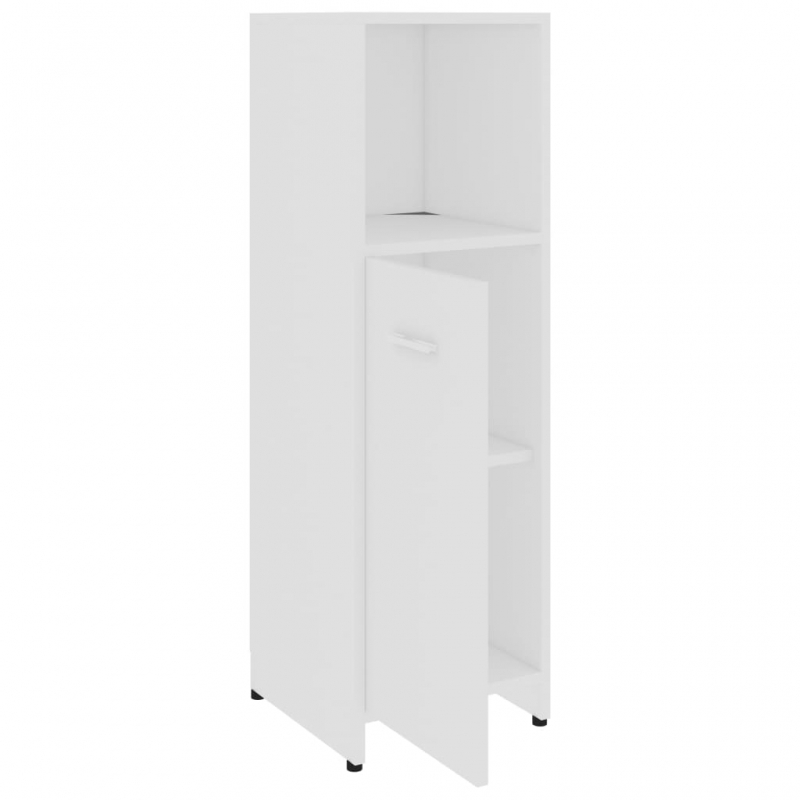 Badezimmerschrank Weiß 30x30x95 cm Holzwerkstoff