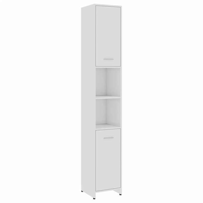 Badezimmerschrank Hochglanz-Weiß 30x30x183,5 cm Holzwerkstoff
