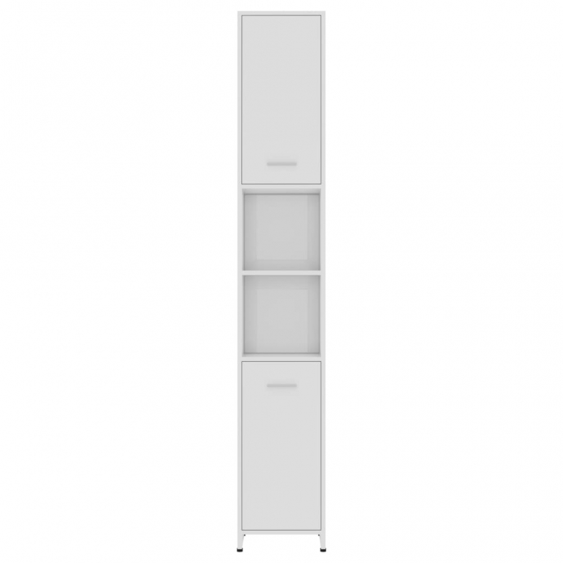 Badezimmerschrank Hochglanz-Weiß 30x30x183,5 cm Holzwerkstoff