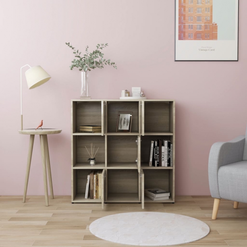 Bücherregal Sonoma-Eiche 90x30x90 cm Holzwerkstoff