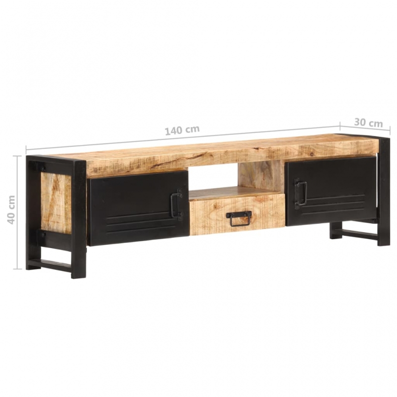 TV-Schrank 140x30x40 cm Raues Mangoholz