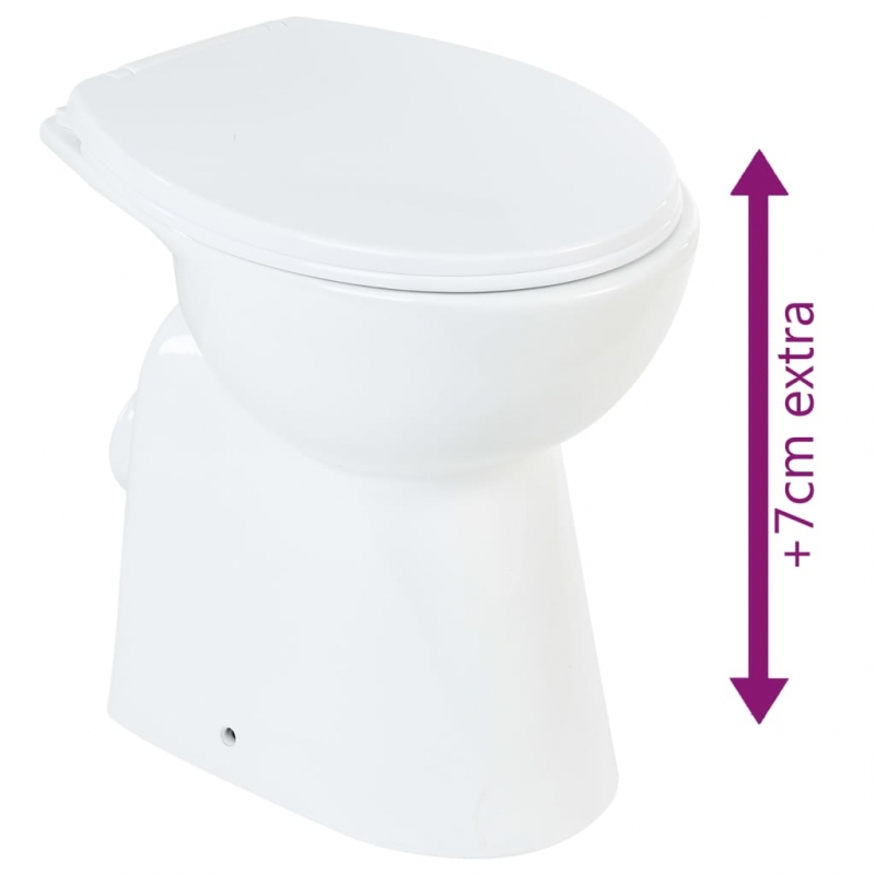 Hohe Spülrandlose Toilette Soft-Close 7 cm Erhöhte Höhe Keramik