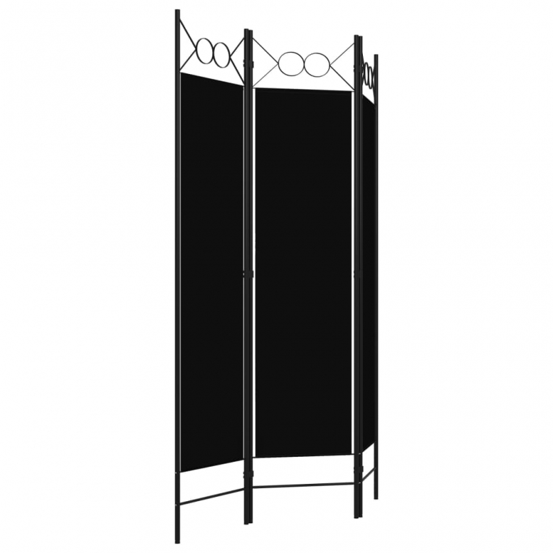 3-tlg. Raumteiler Schwarz 120 x 180 cm