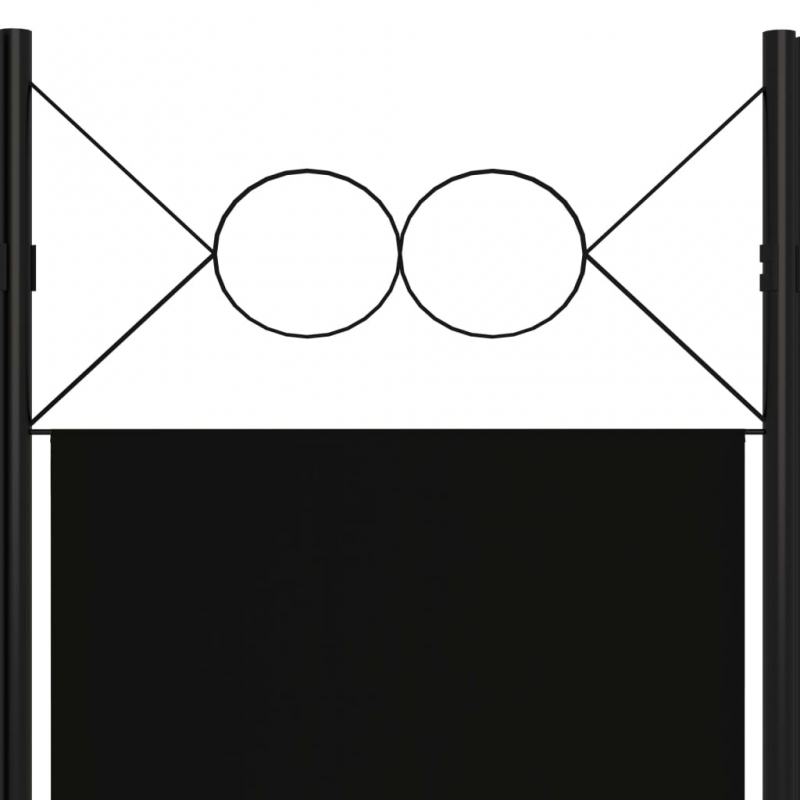 3-tlg. Raumteiler Schwarz 120 x 180 cm
