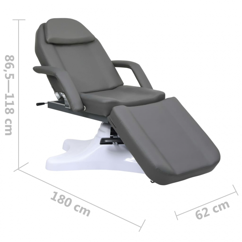 Massagetisch Grau 180x62x(86,5-118) cm