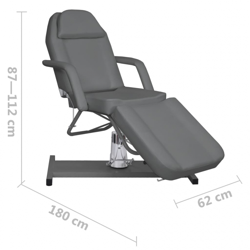 Massagetisch Grau 180x62x(87-112) cm