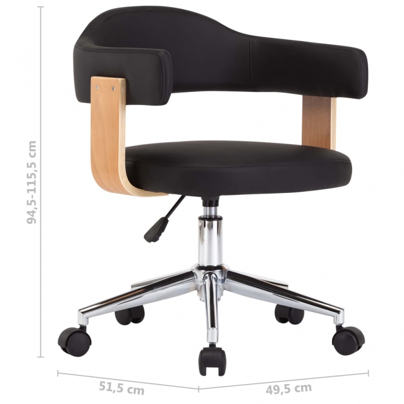 Esszimmerstühle 2 Stk. Drehbar Schwarz Kunstleder