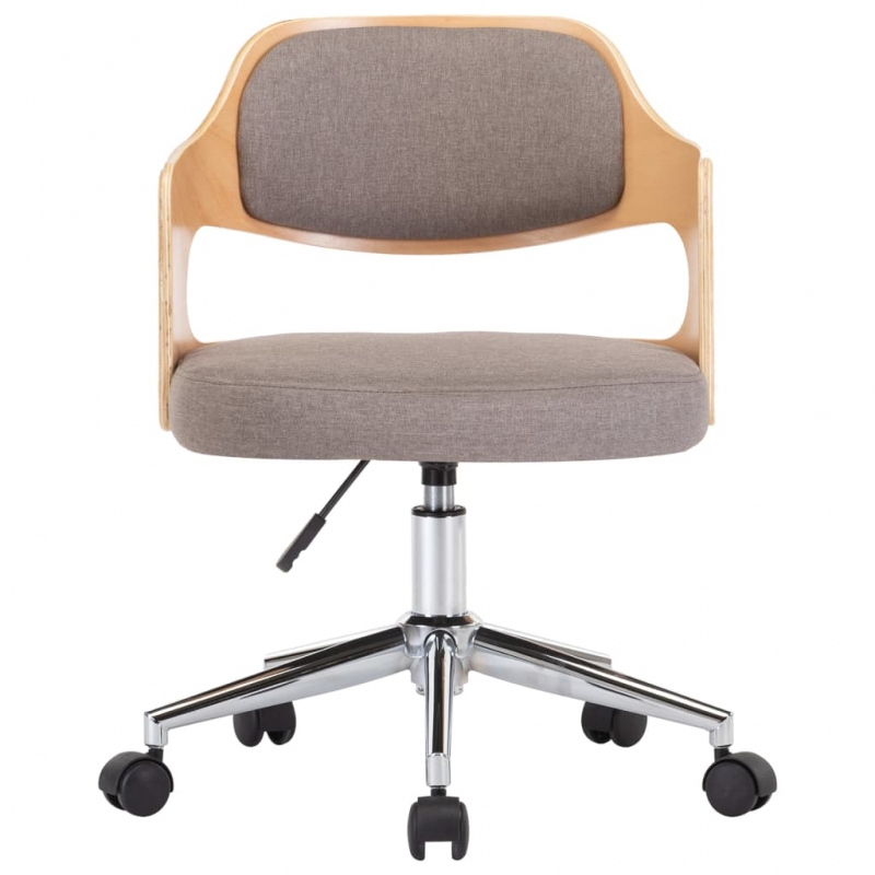 Esszimmerstühle 2 Stk. Drehbar Taupe Bugholz und Stoff