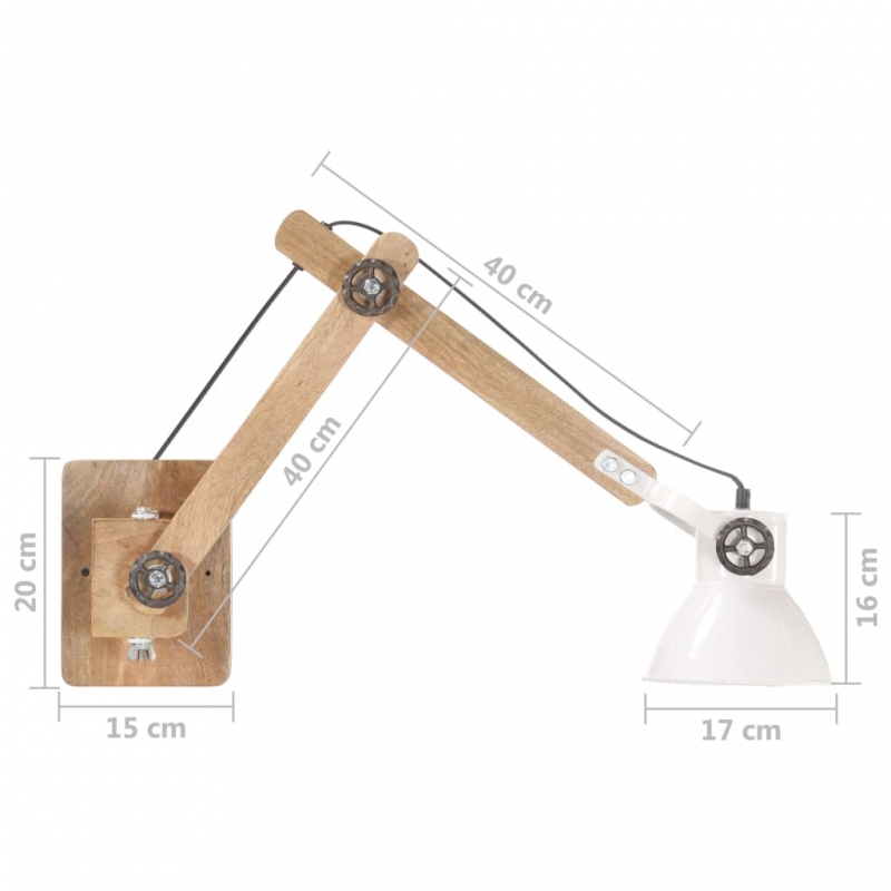 Wandleuchte Industrie-Stil Weiß Rund E27