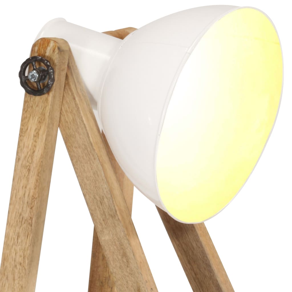 Stehlampen 3 Stk. Weiß E27 Mango Massivholz