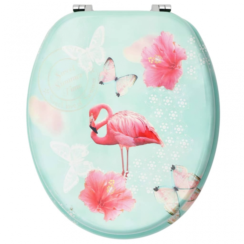 Toilettensitz mit Deckel MDF Flamingo-Design