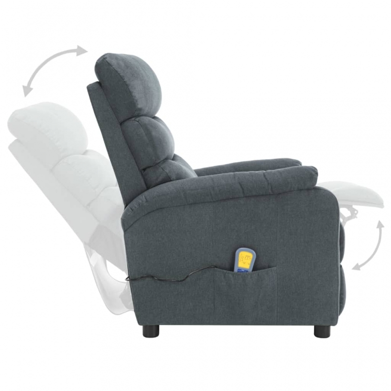 Massagesessel Hellgrau Stoff