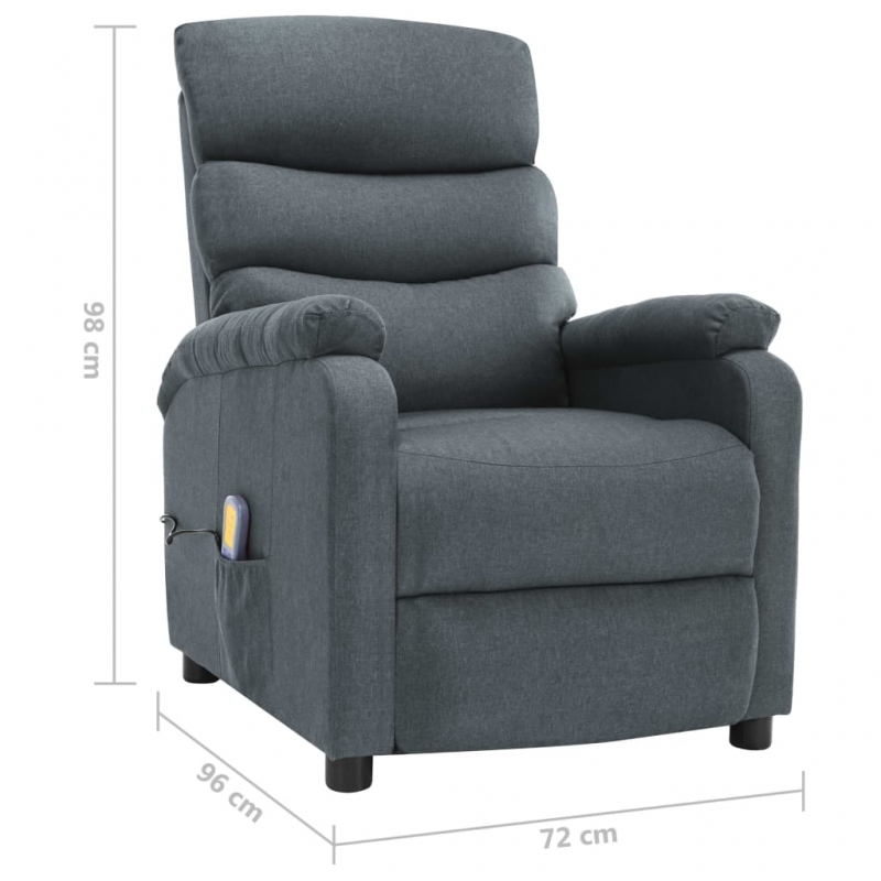 Massagesessel Hellgrau Stoff