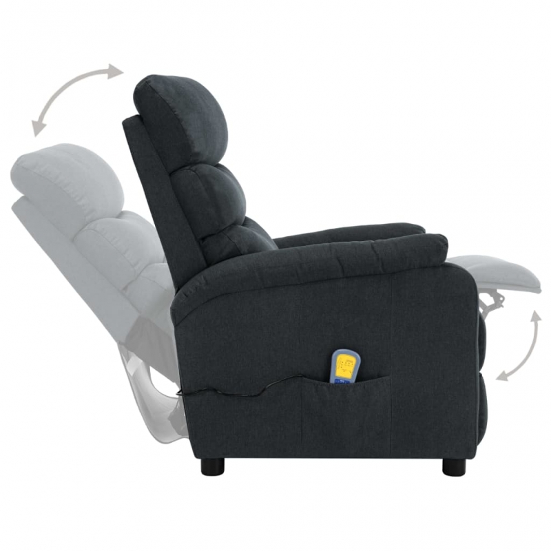 Massagesessel Dunkelgrau Stoff
