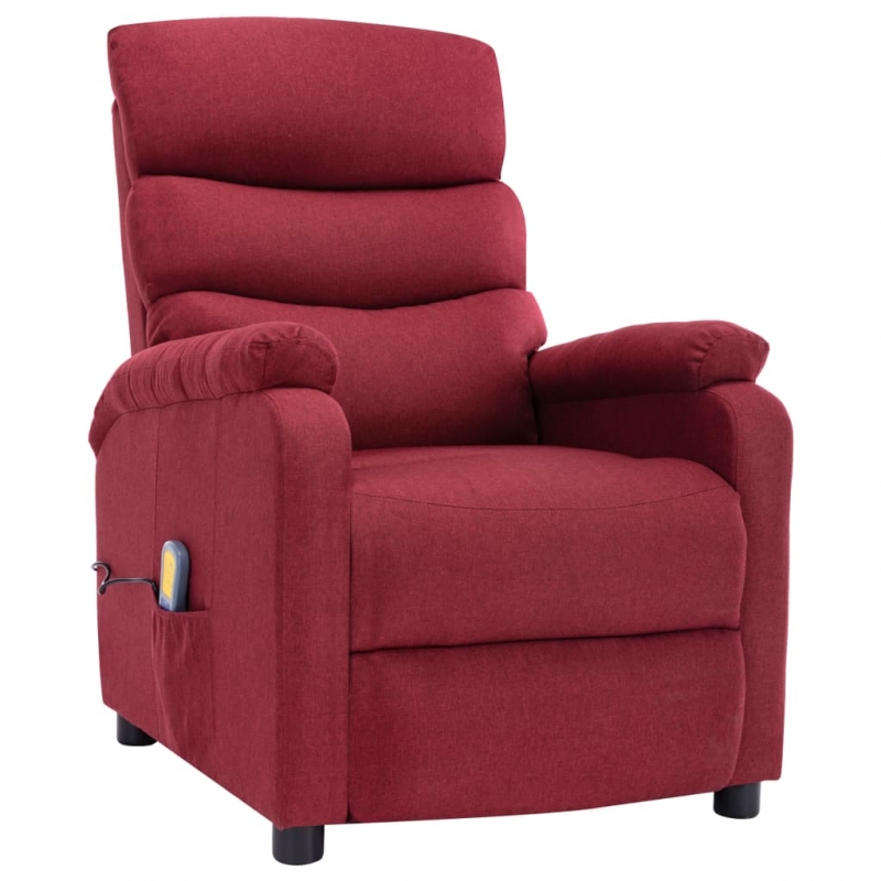 Massagesessel Weinrot Stoff
