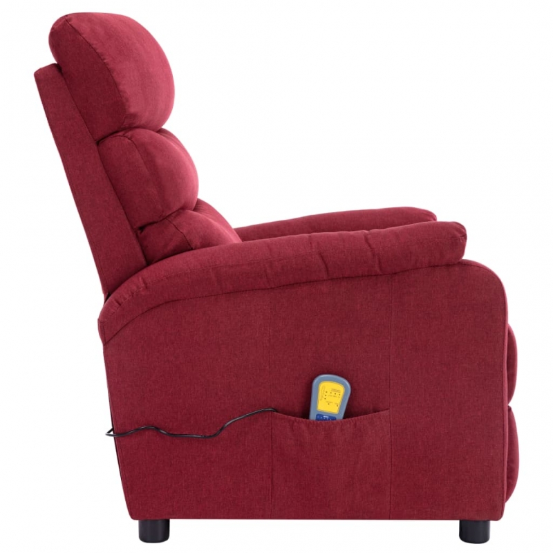 Massagesessel Weinrot Stoff