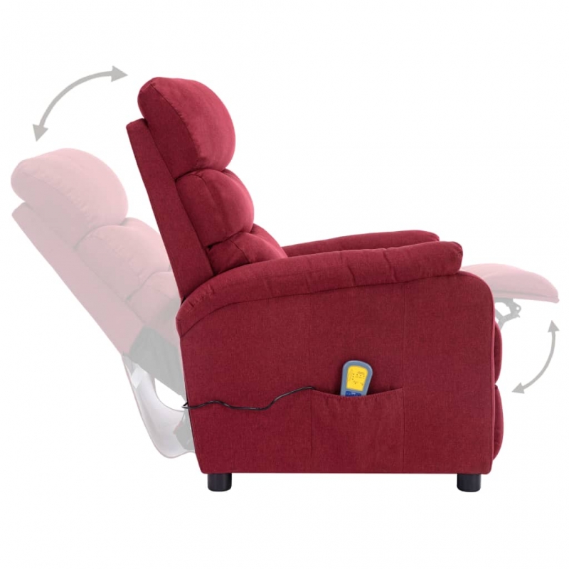 Massagesessel Weinrot Stoff