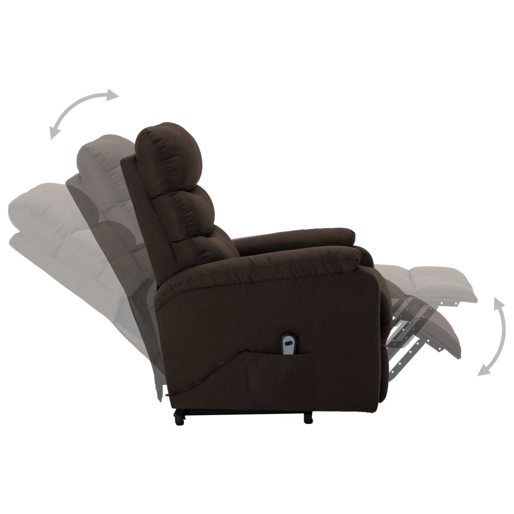 Aufstehsessel Dunkelbraun Stoff