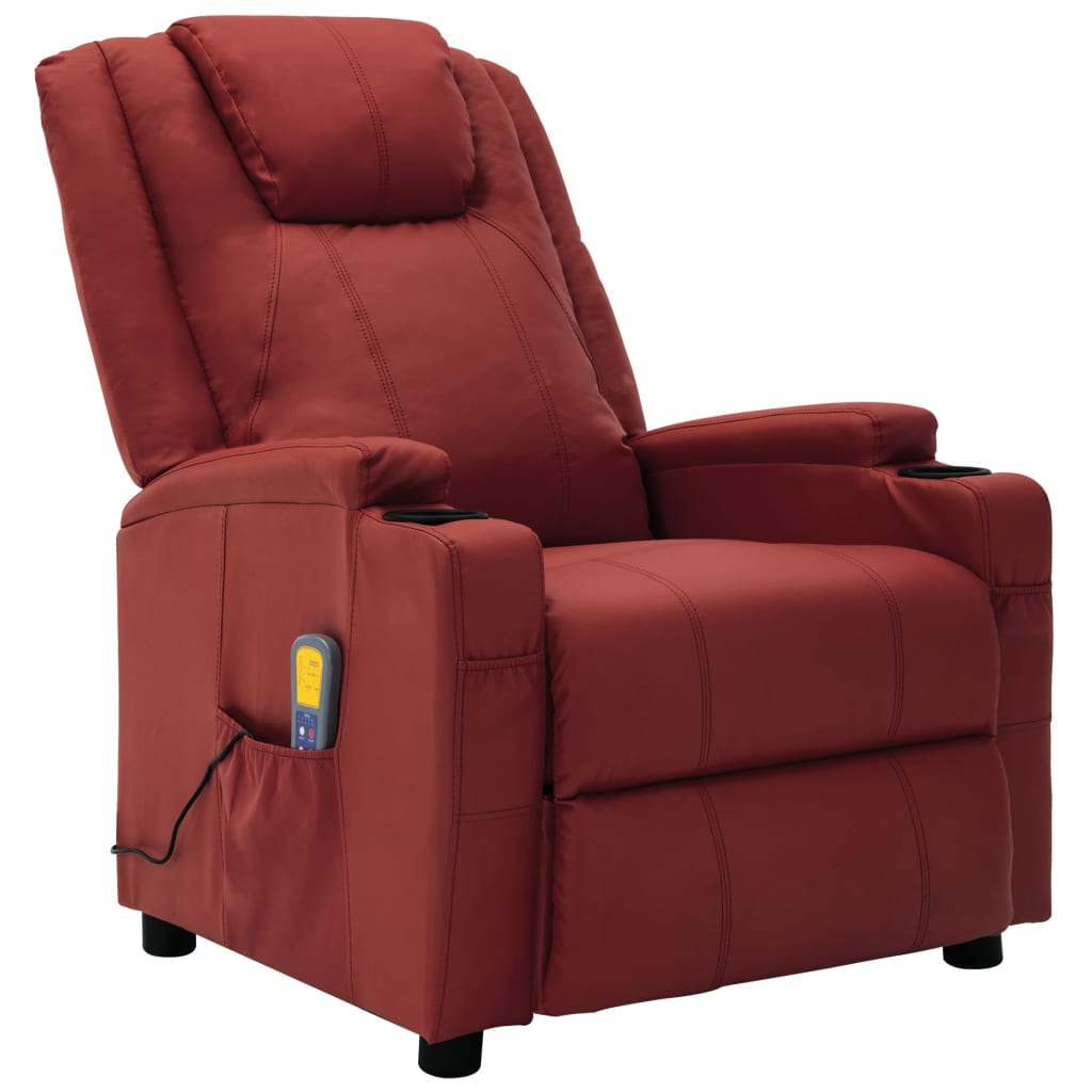 Massagesessel Weinrot Kunstleder