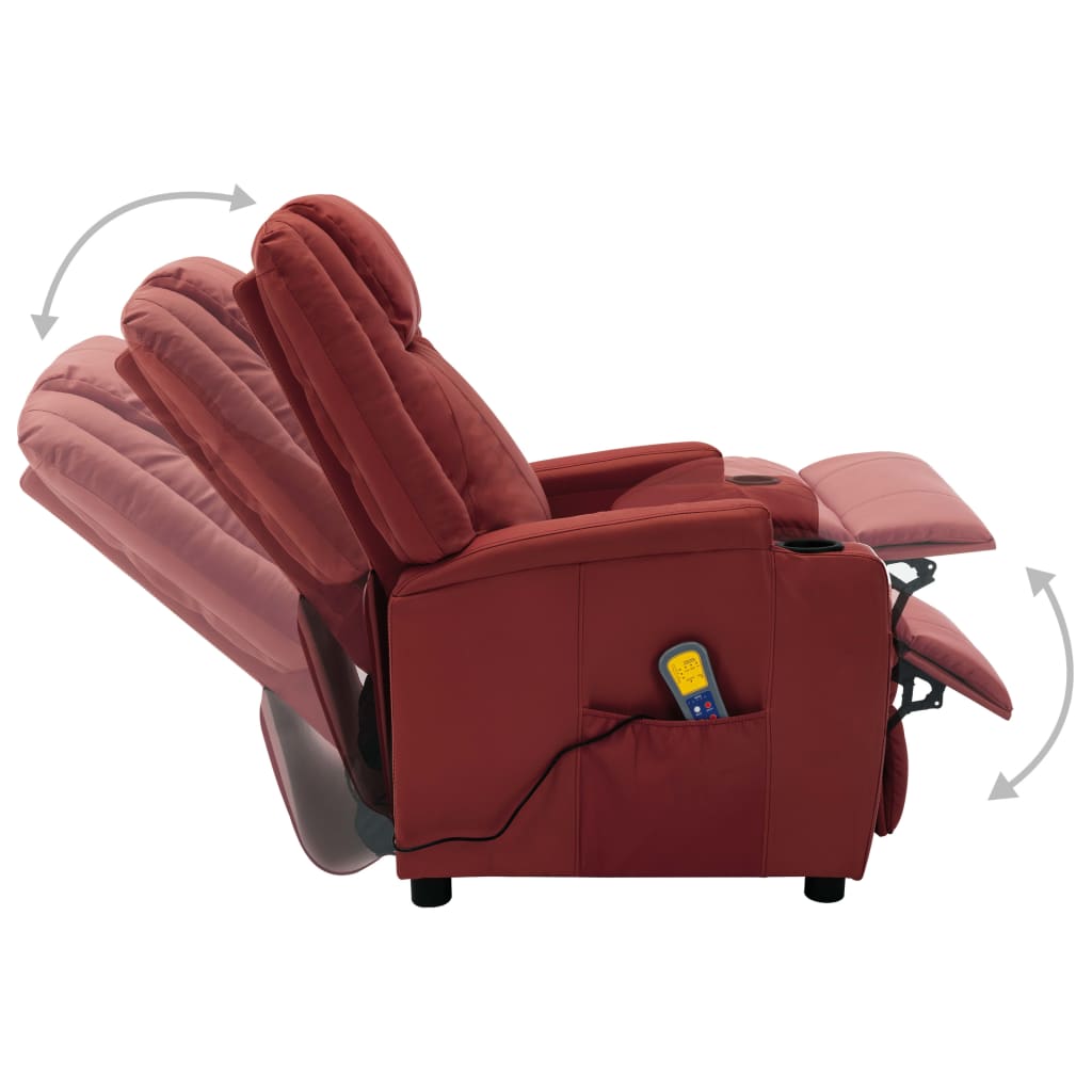 Massagesessel Weinrot Kunstleder
