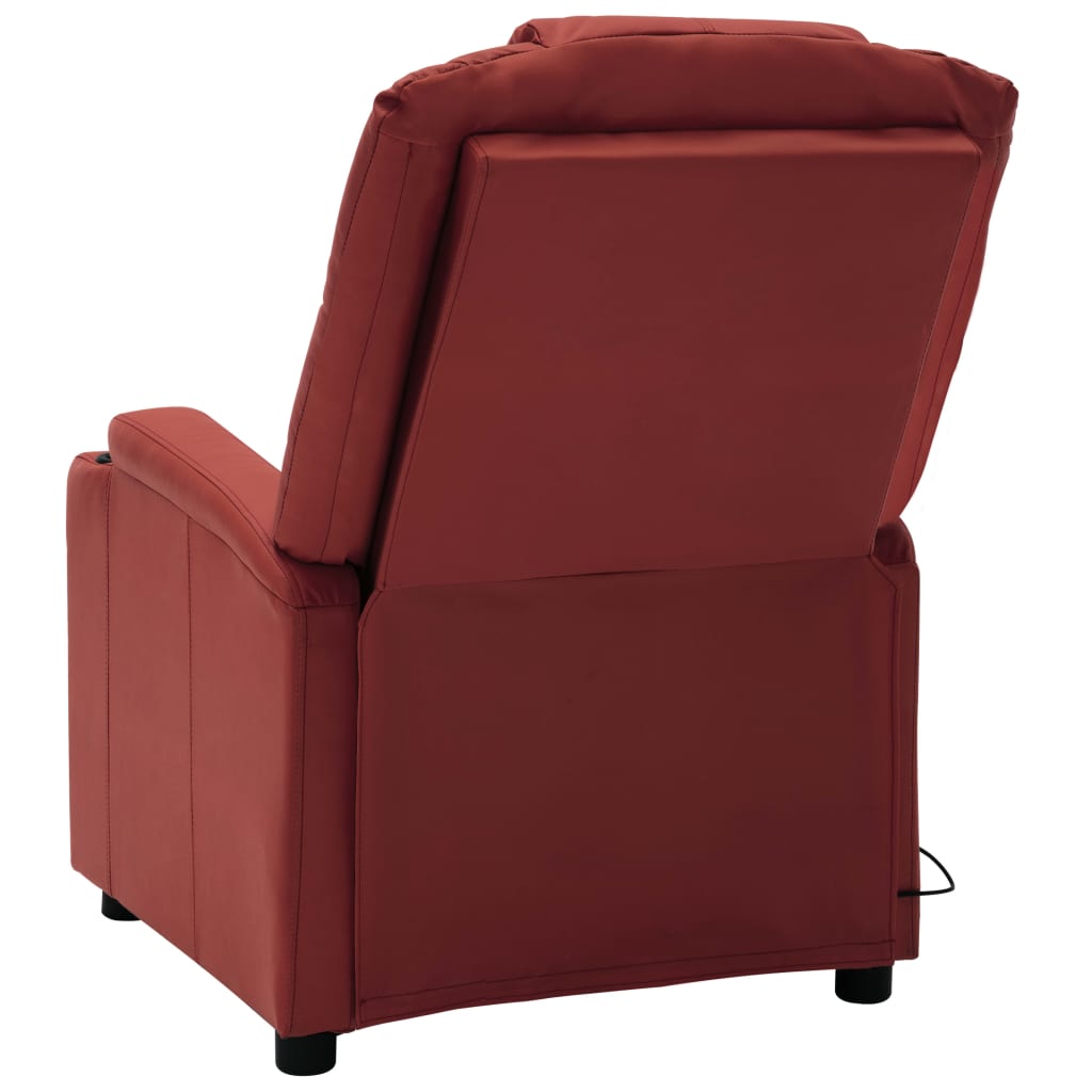 Massagesessel Weinrot Kunstleder