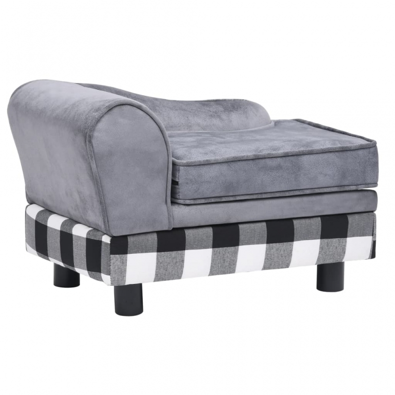 Hundesofa Grau 57x34x36 cm Plüsch
