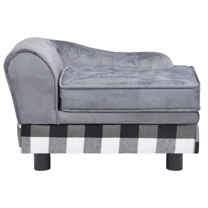 Hundesofa Grau 57x34x36 cm Plüsch