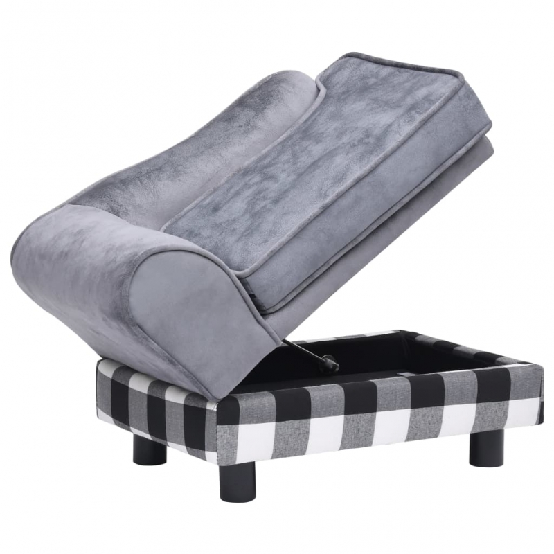 Hundesofa Grau 57x34x36 cm Plüsch