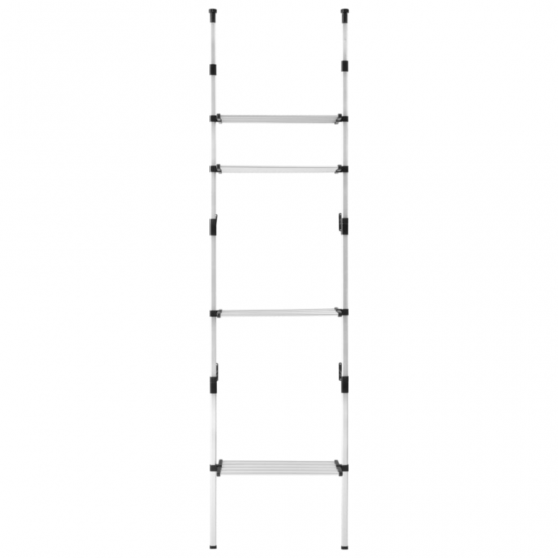 Teleskop-Garderobe mit Regalen Aluminium
